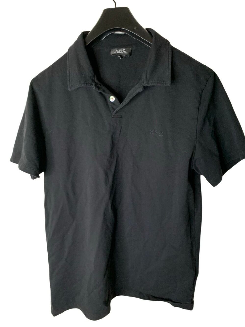A.P.C. Rue Madame Paris polo black 100% cotton size large